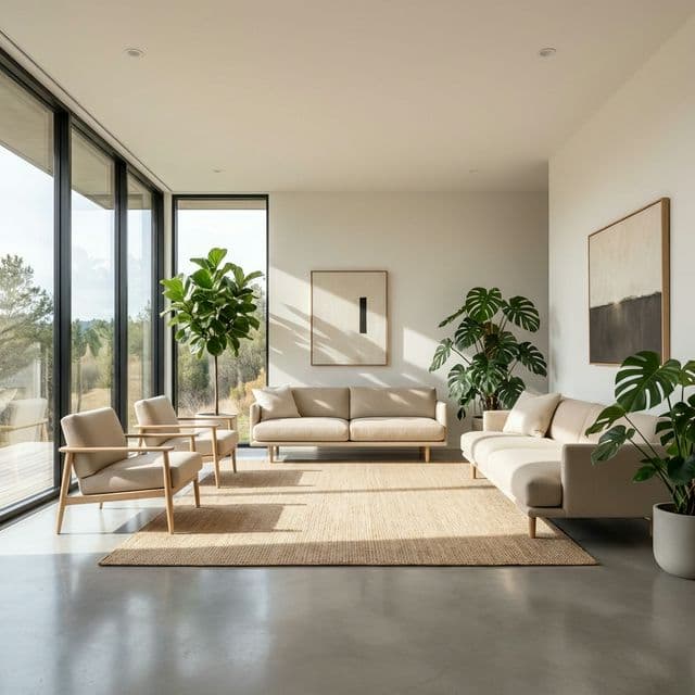 Clean bright living room